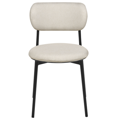 Living Beige Polyester Armless Dining Chairs Set Of 2 With Durable Metal Legs For Kitchen And Dining
