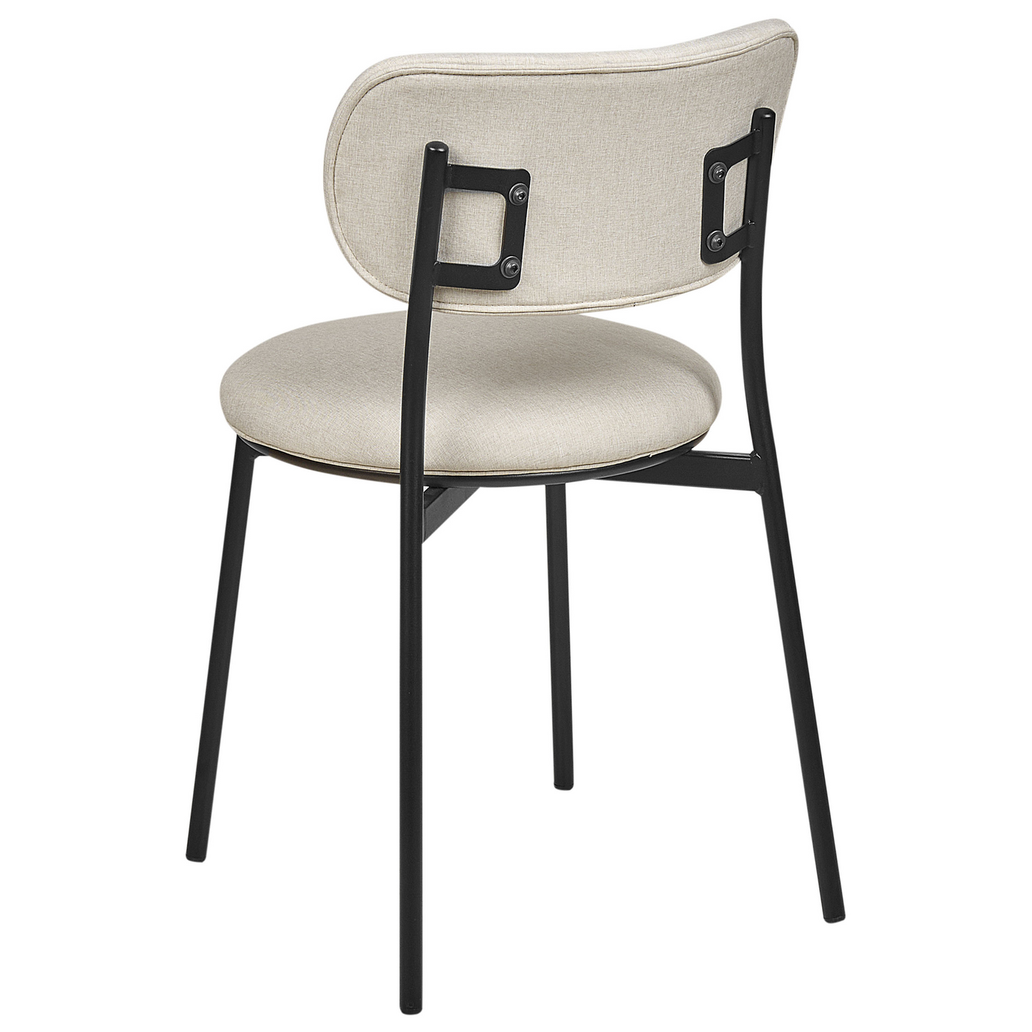Living Beige Polyester Armless Dining Chairs Set Of 2 With Durable Metal Legs For Kitchen And Dining