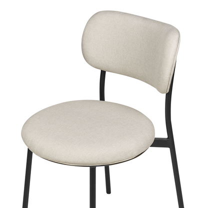 Living Beige Polyester Armless Dining Chairs Set Of 2 With Durable Metal Legs For Kitchen And Dining