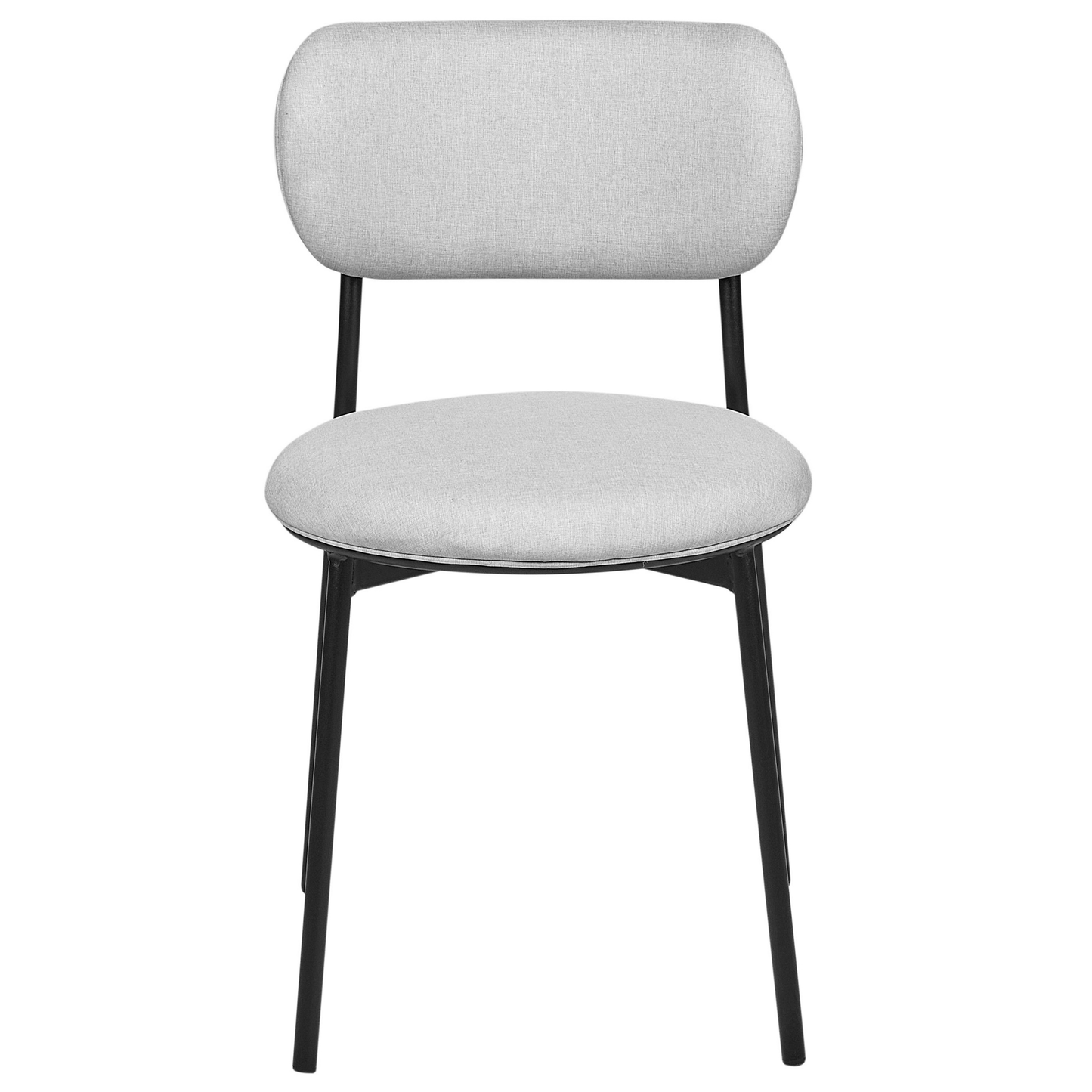 Set Of 2 Grey Polyester Armless Dining Chairs With Metal Legs For Dining Room Kitchen
