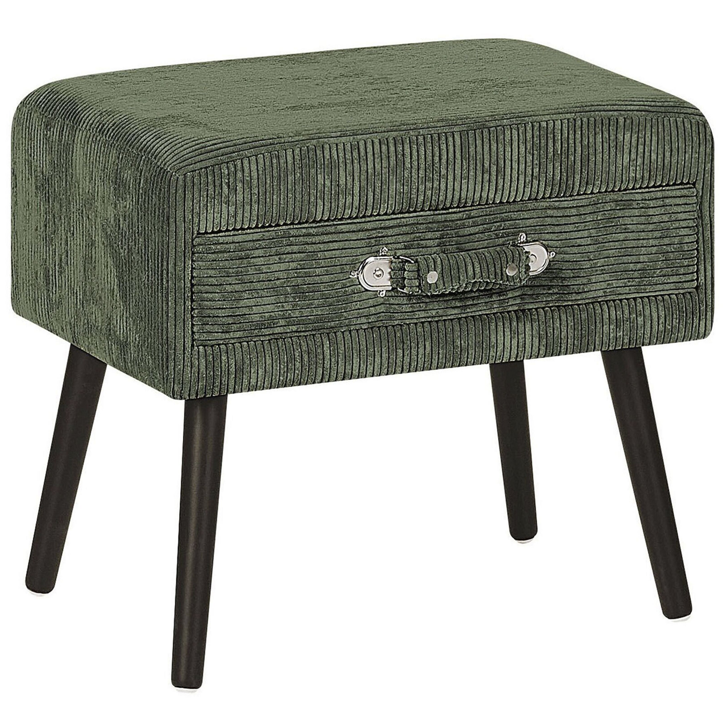 Side Table With Storage Corduroy Dark Green 46 x 50 x 35cm