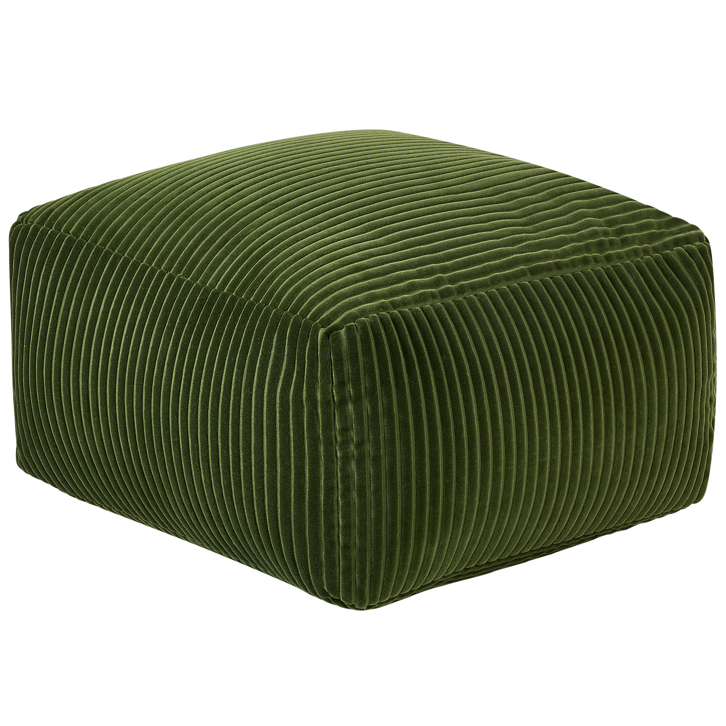Dark Green Corduroy Pouffe With EPS Beads Footstool