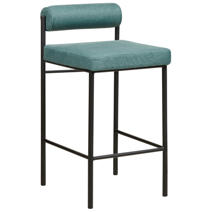 Teal Bar Chair Set Of 2 With Roll Backrest