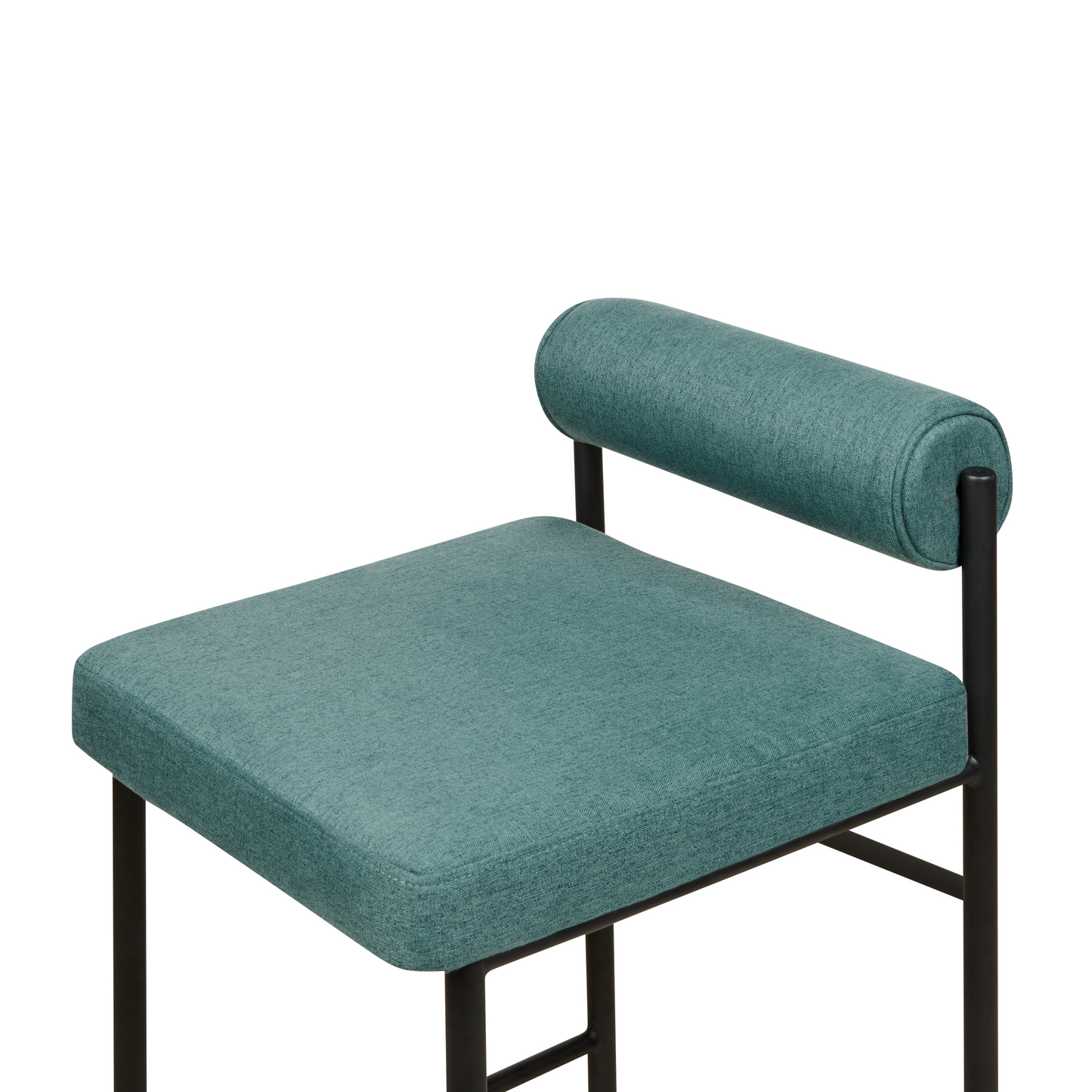 Teal Bar Chair Set Of 2 With Roll Backrest