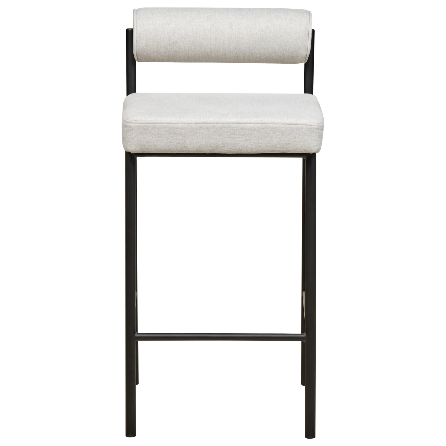 Modish Home Set of 2 Bar Chairs Light Grey Polyester Roll Backrest