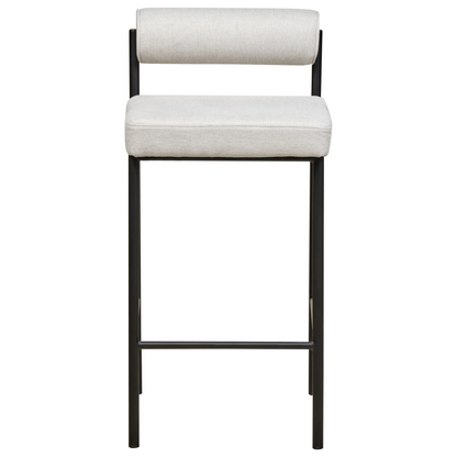 Modish Home Set of 2 Bar Chairs Light Grey Polyester Roll Backrest