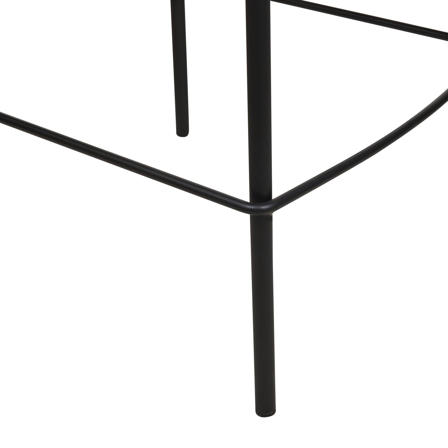 Set of 2 Bar Chairs Light Beige Polyester Upholstery Rattan Viennese Braid Back Armless Stools Black Metal Legs