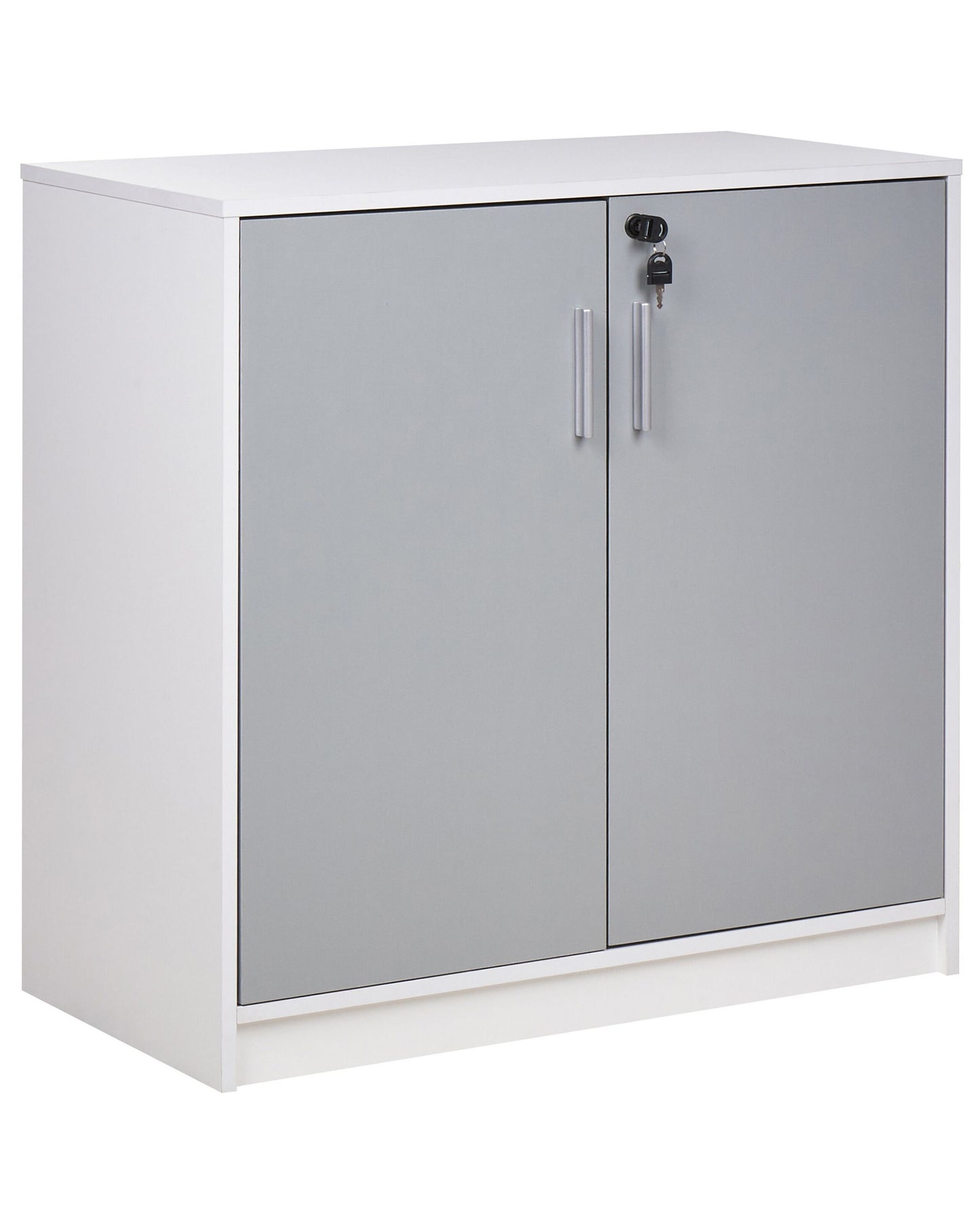 Storage Cabinet Light Grey White Two Door Office Locker
