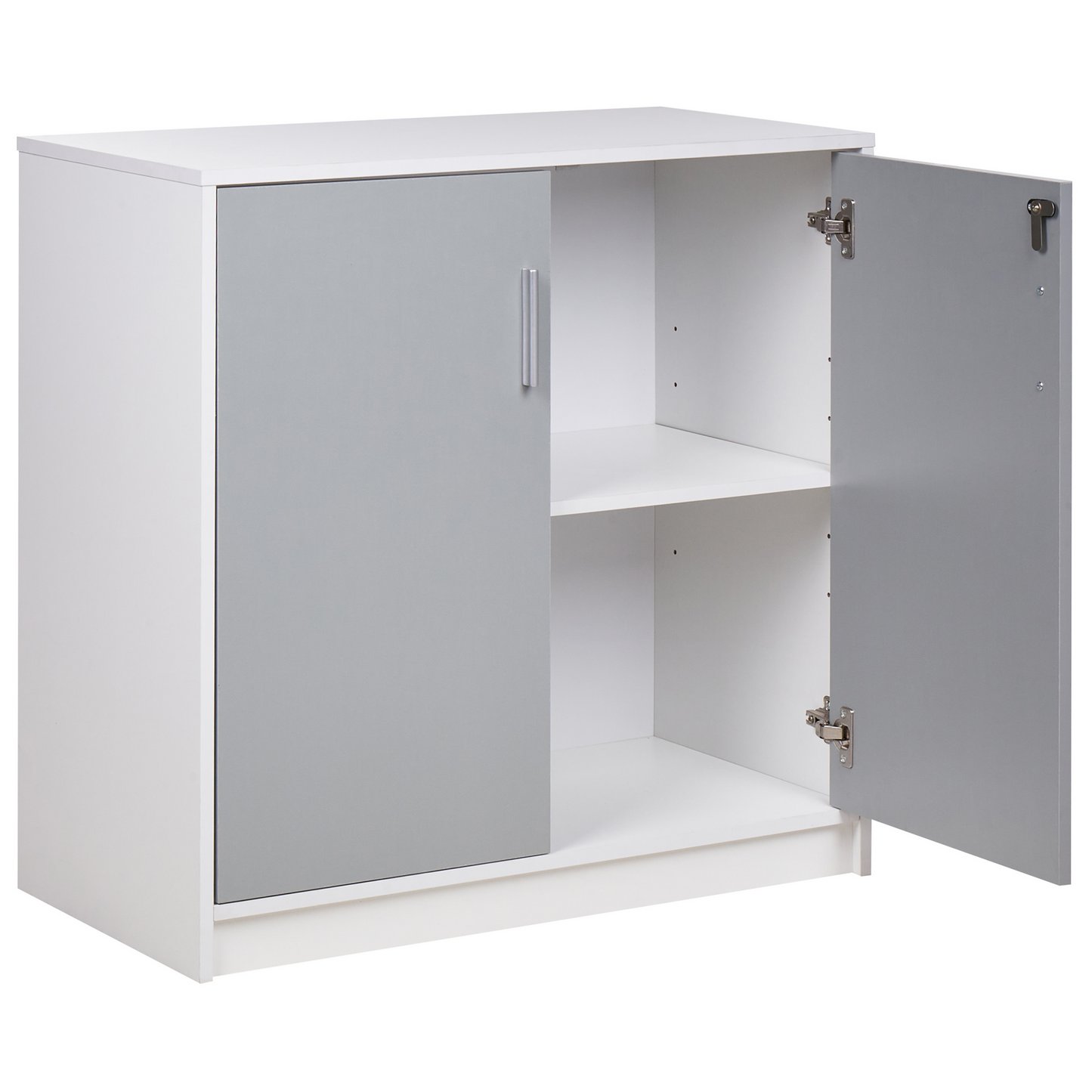 Storage Cabinet Light Grey White Two Door Office Locker