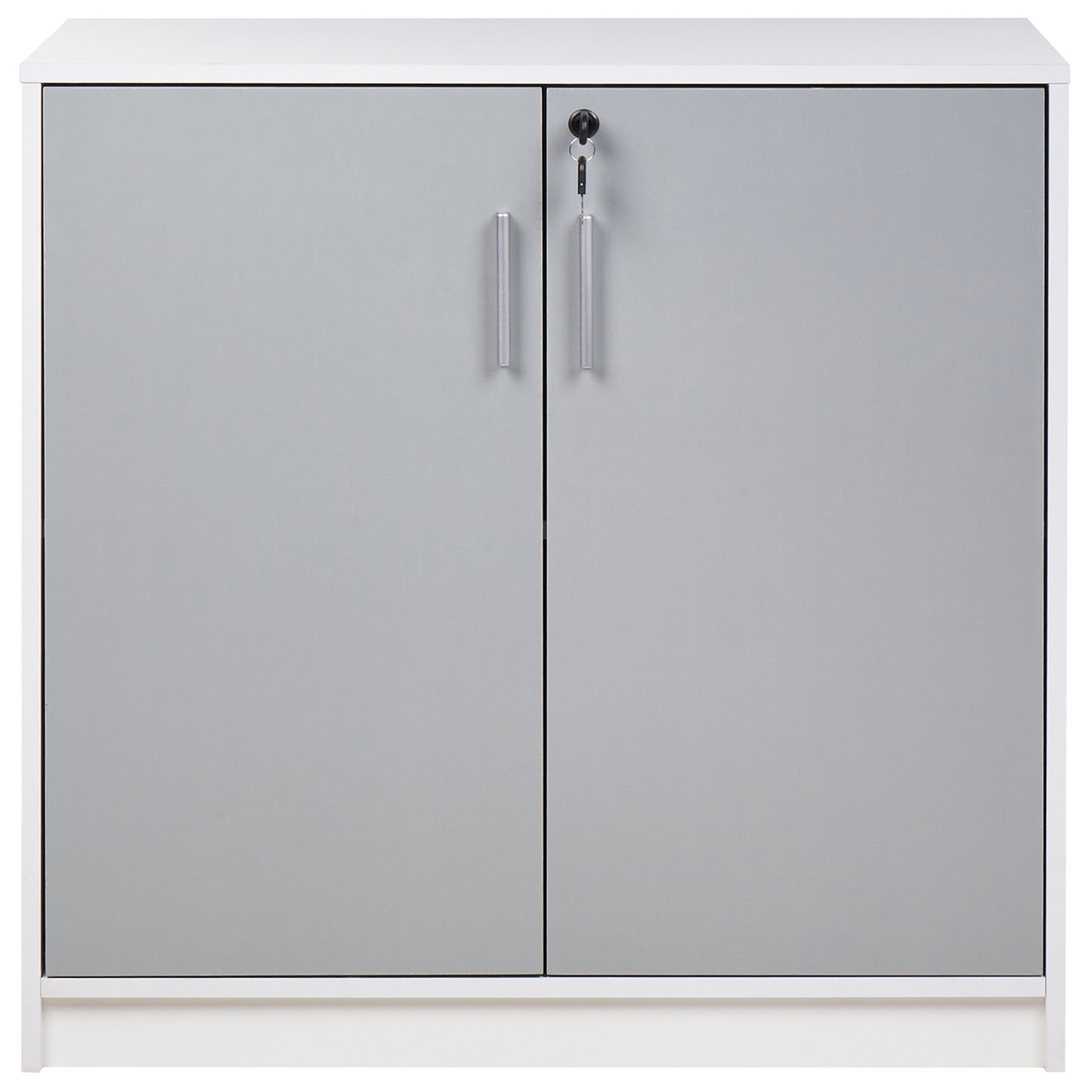 Storage Cabinet Light Grey White Two Door Office Locker