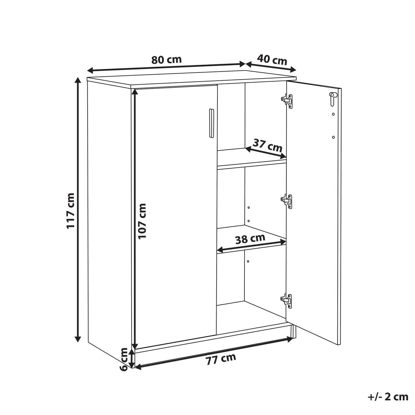 Locking 2-Door Storage Cabinet Light Grey White