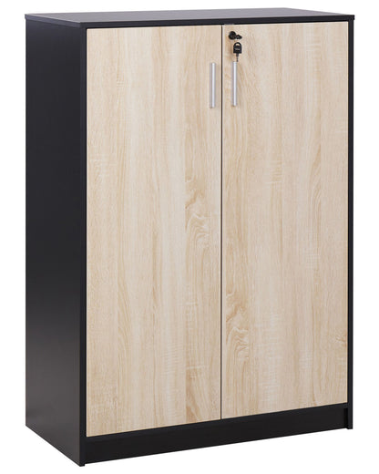 Storage Cabinet Light Brown 3-Shelf Locker 2-Door