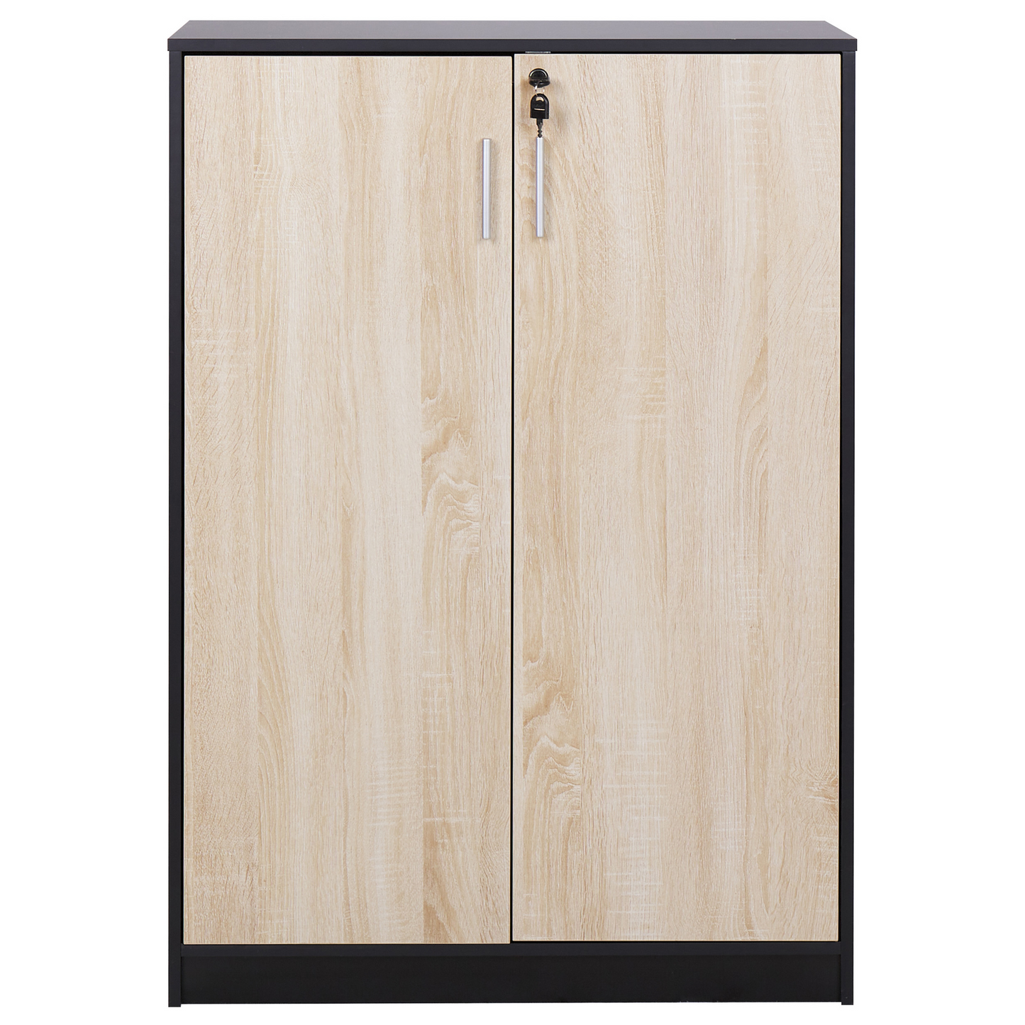 Storage Cabinet Light Brown 3-Shelf Locker 2-Door