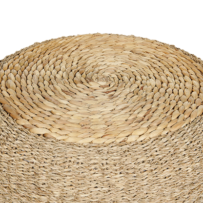 Pouf Light Natural Seagrass Water Hyacinth 50cm Ottoman