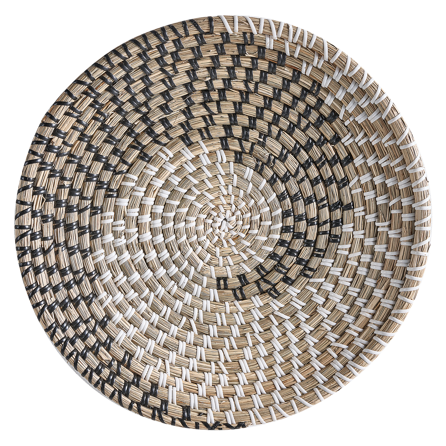 Set Of 3 Natural Seagrass Wall Decor Plates Handmade African Style Decorative Hanging Baskets