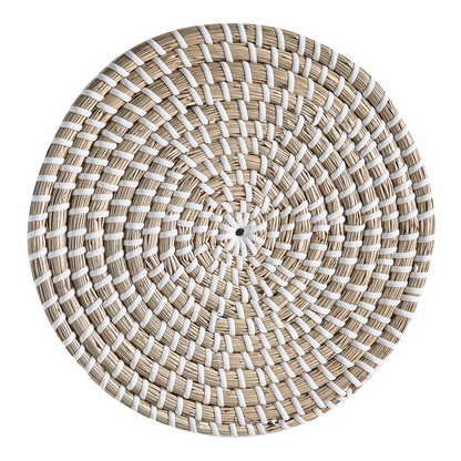 Set Of 3 Natural Seagrass Wall Decor Plates Handmade African Style Decorative Hanging Baskets