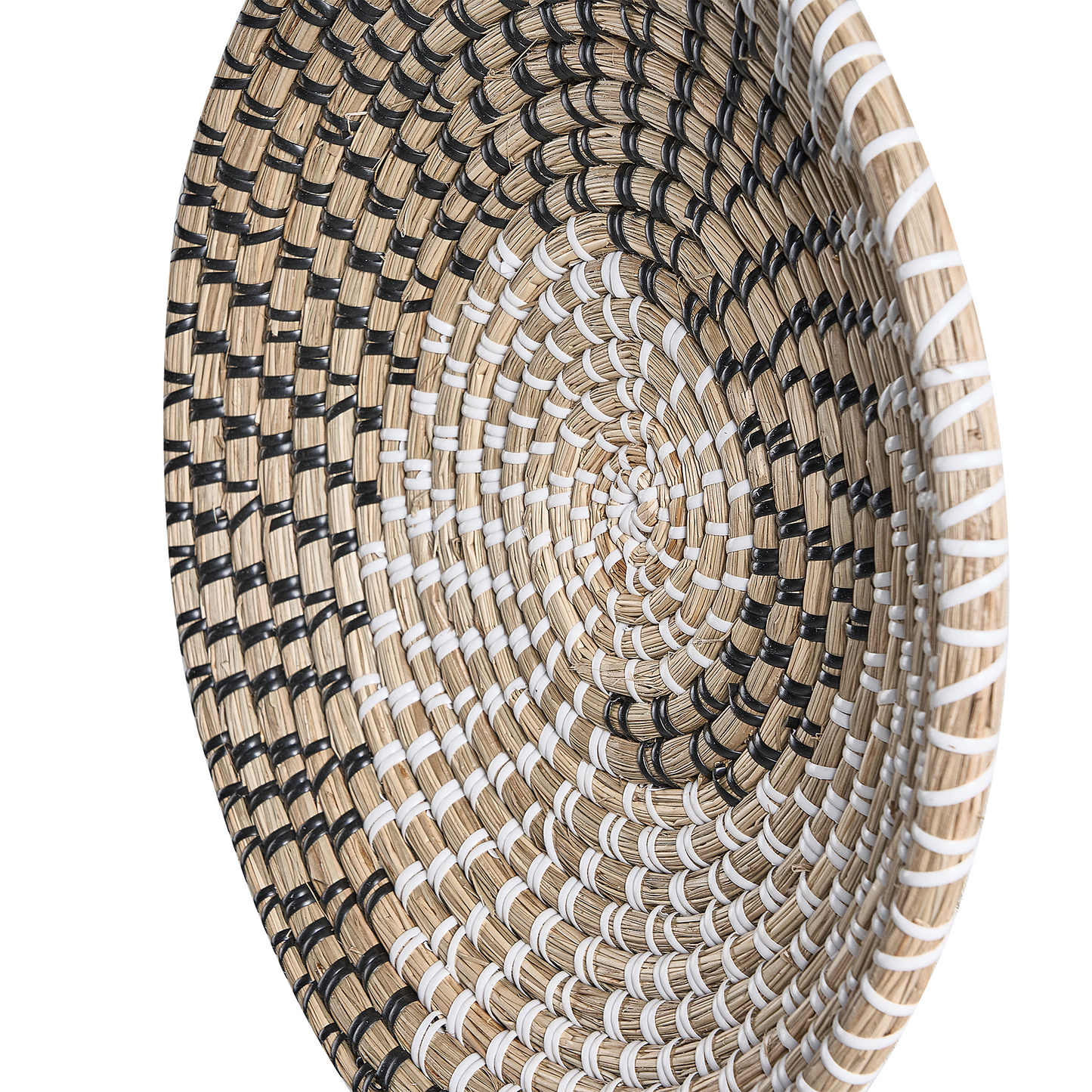 Set Of 3 Natural Seagrass Wall Decor Plates Handmade African Style Decorative Hanging Baskets
