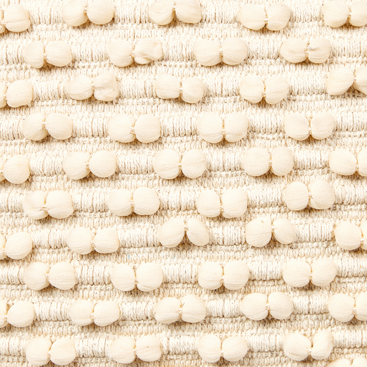 Pouf Ottoman Light Beige 50 x 50 x 35cm Handwoven Beads
