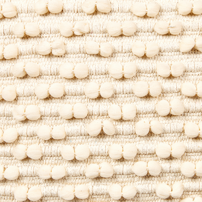 Pouf Ottoman Light Beige 50 x 50 x 35cm Handwoven Beads