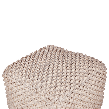 Pouf Ottoman Footstool Taupe 50 x 50cm Handwoven Cotton