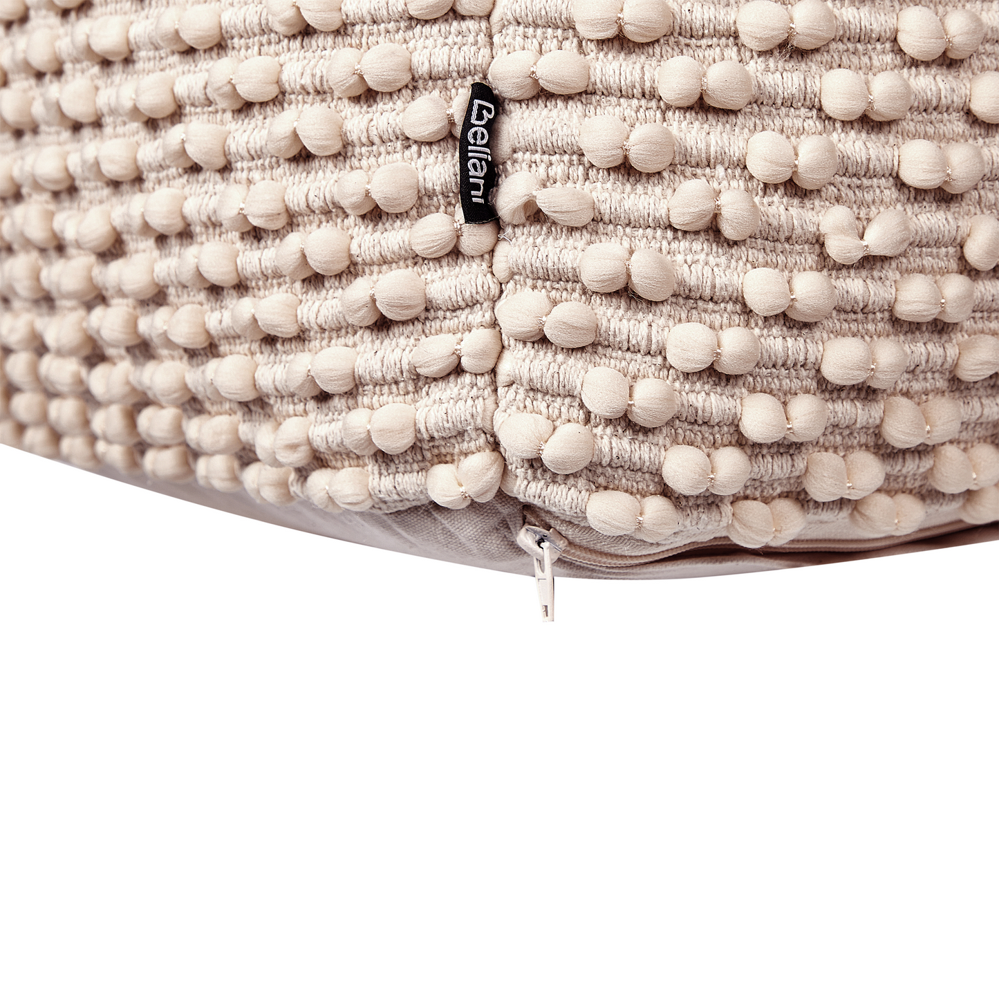 Pouf Ottoman Footstool Taupe 50 x 50cm Handwoven Cotton