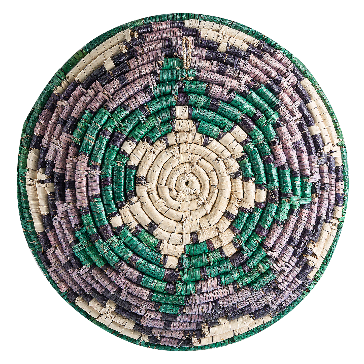 Set Of 6 Multicolour Seagrass Wall Hanging Plates And Baskets Handmade African Style