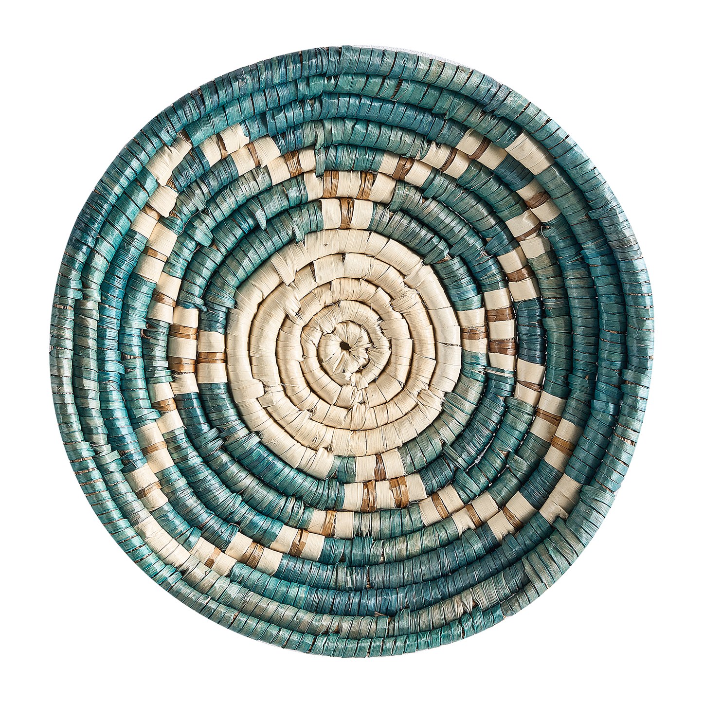 Set Of 6 Multicolour Seagrass Wall Hanging Plates And Baskets Handmade African Style