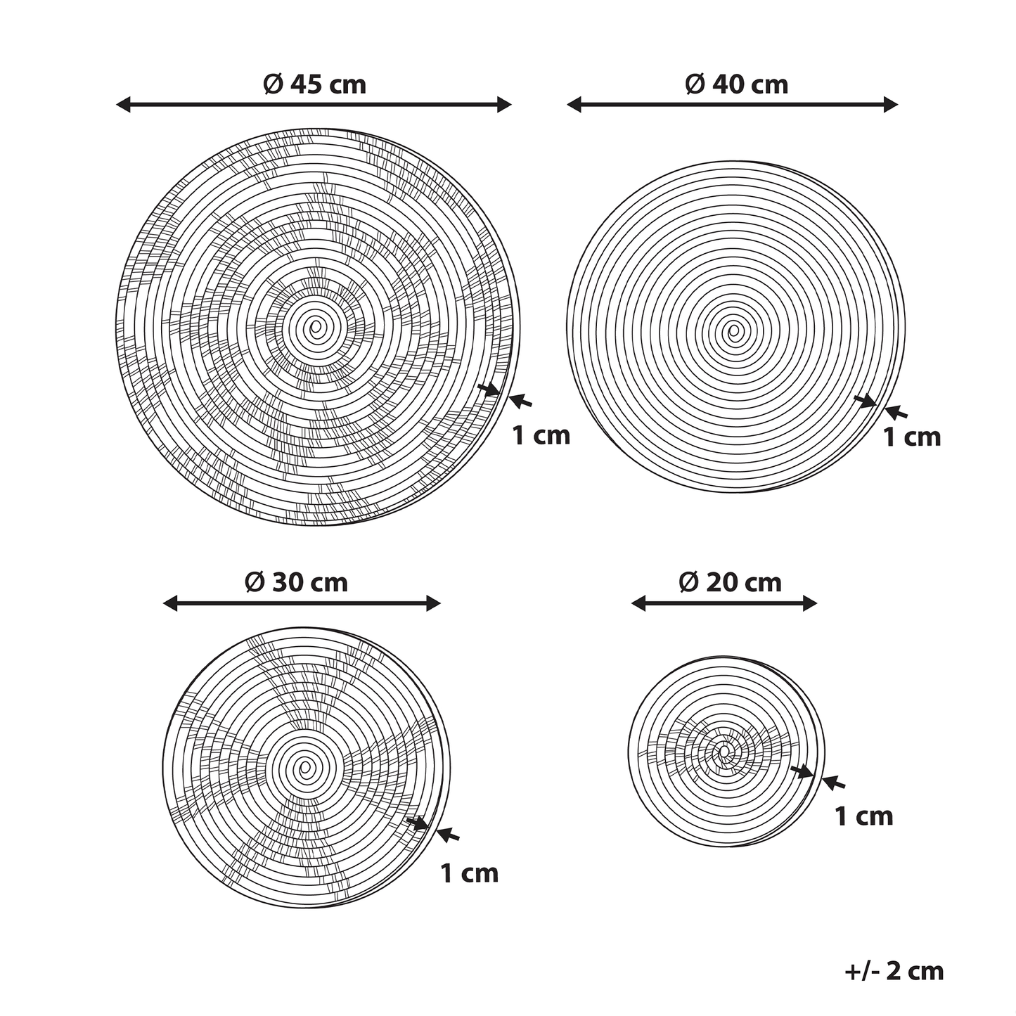 Natural Seagrass Wall Plates Set of 4 Handmade African Style