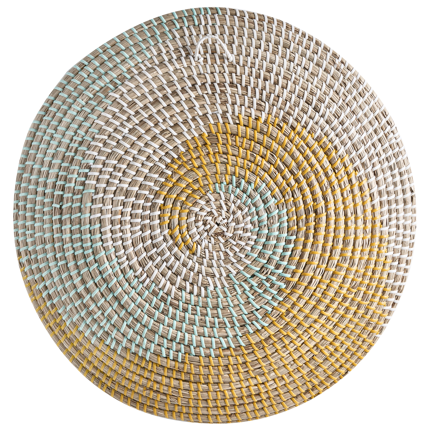 African Style Seagrass Wall Decor Set Of 6 Multicolor Hanging Plates Baskets Handmade