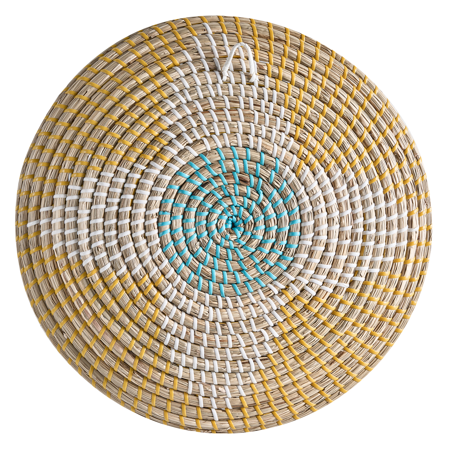 African Style Seagrass Wall Decor Set Of 6 Multicolor Hanging Plates Baskets Handmade