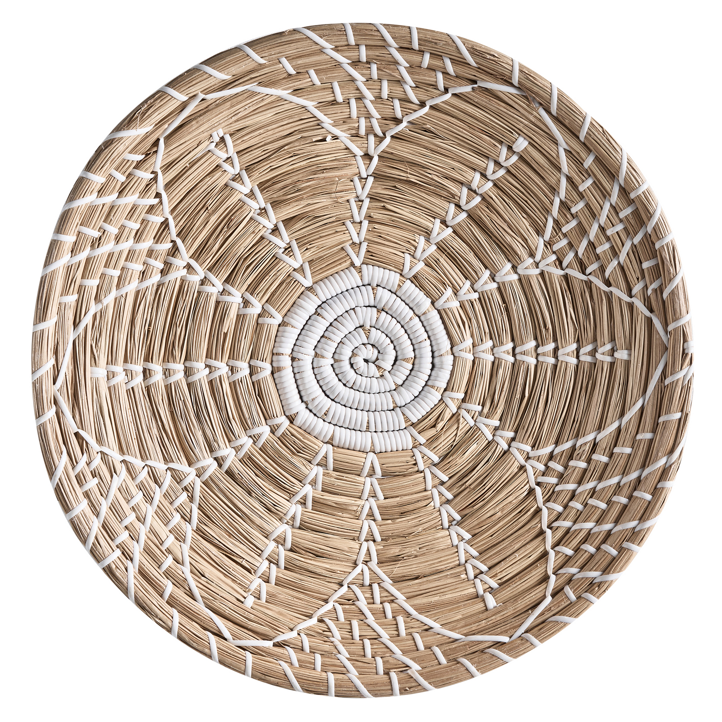 African Style Seagrass Wall Decor Set Of 6 Multicolor Hanging Plates Baskets Handmade