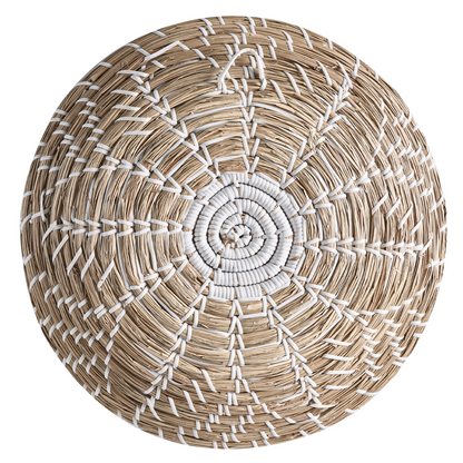 African Style Seagrass Wall Decor Set Of 6 Multicolor Hanging Plates Baskets Handmade