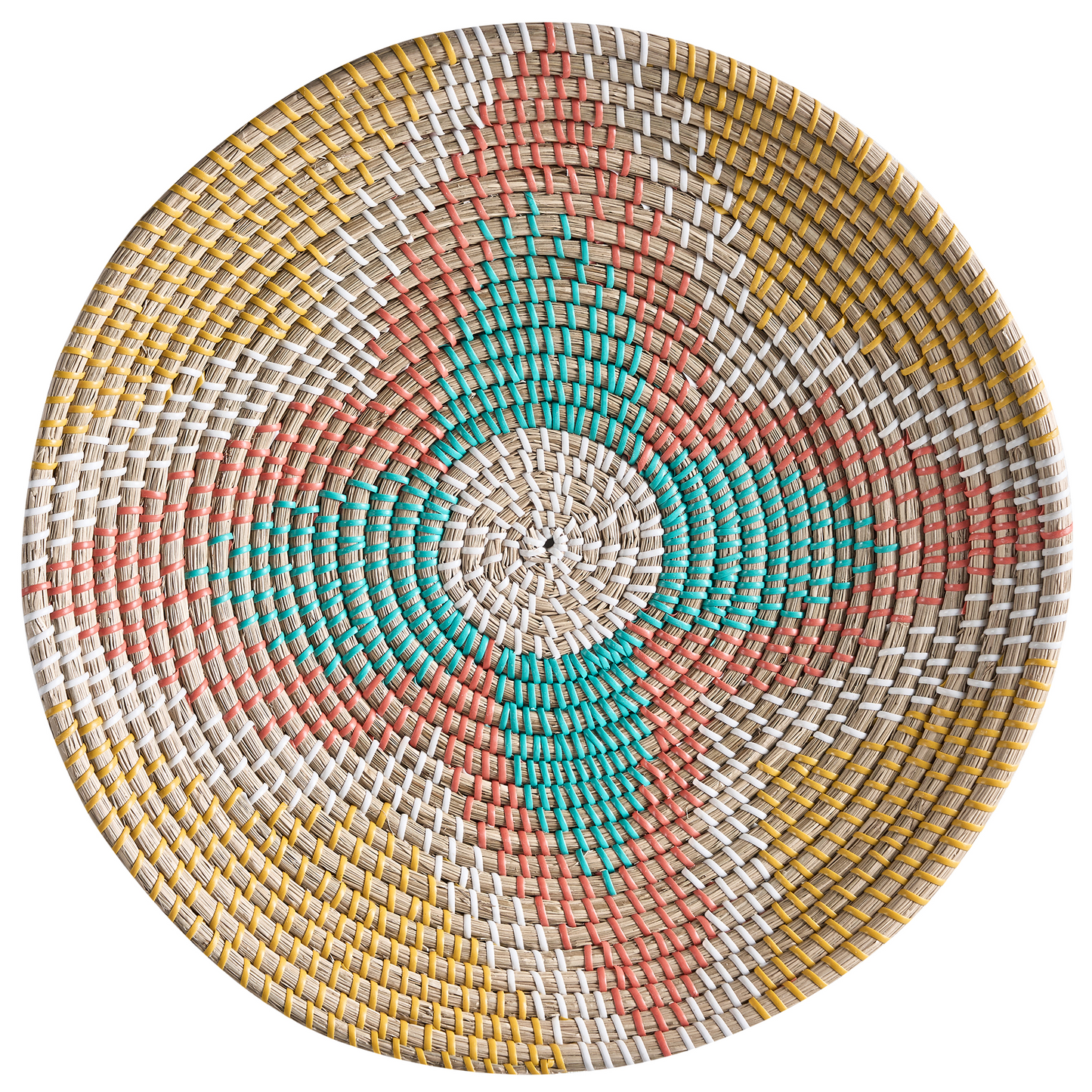 Seagrass Wall Plates Set of 5 Handwoven Multicolor African