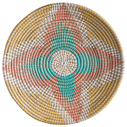 Seagrass Wall Plates Set of 5 Handwoven Multicolor African