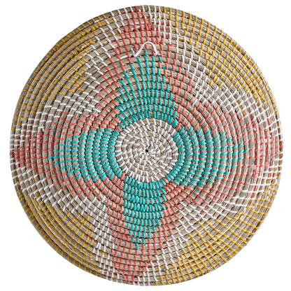 Seagrass Wall Plates Set of 5 Handwoven Multicolor African