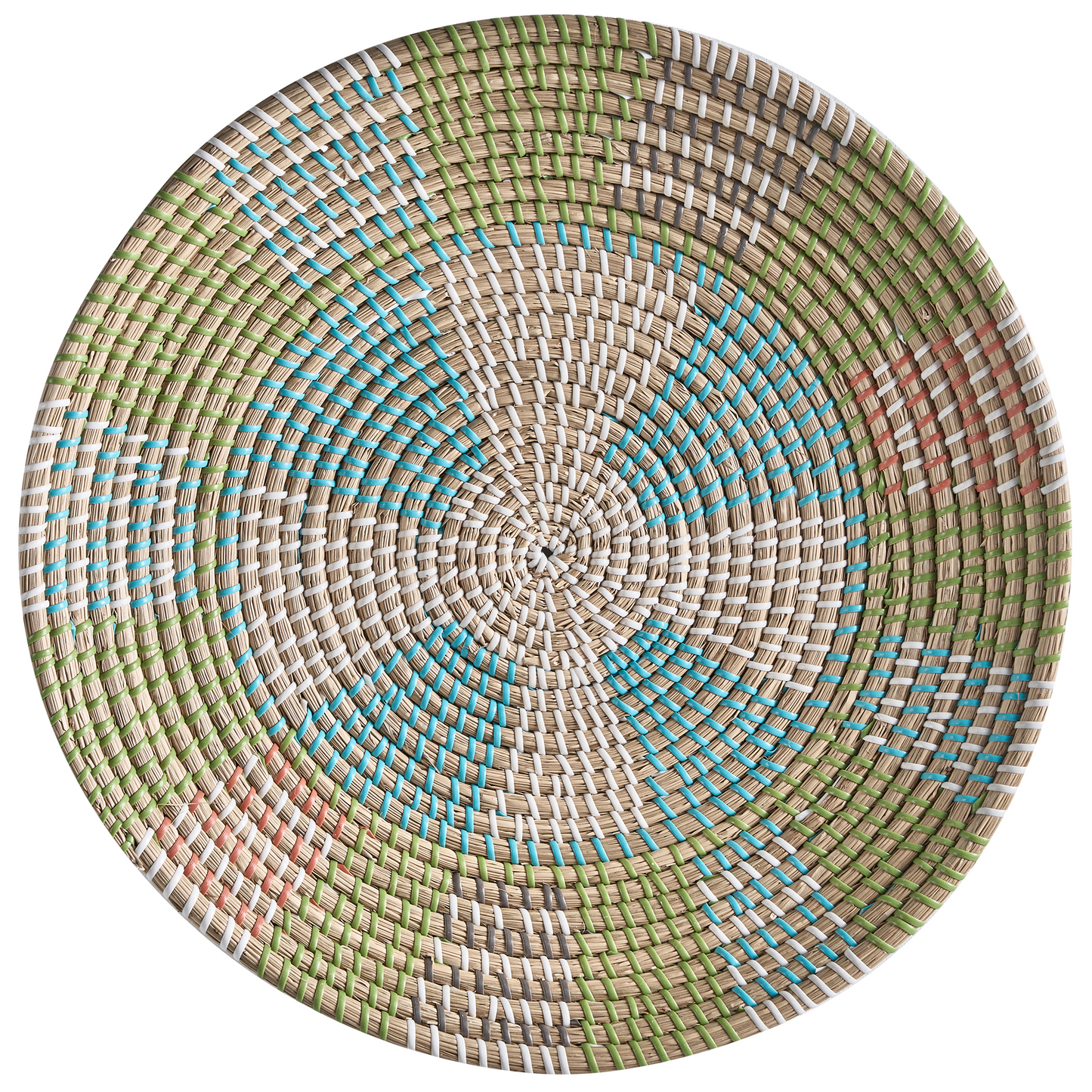 Seagrass Wall Plates Set of 5 Handwoven Multicolor African