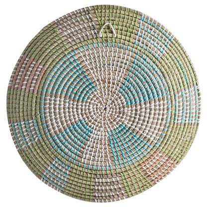 Seagrass Wall Plates Set of 5 Handwoven Multicolor African