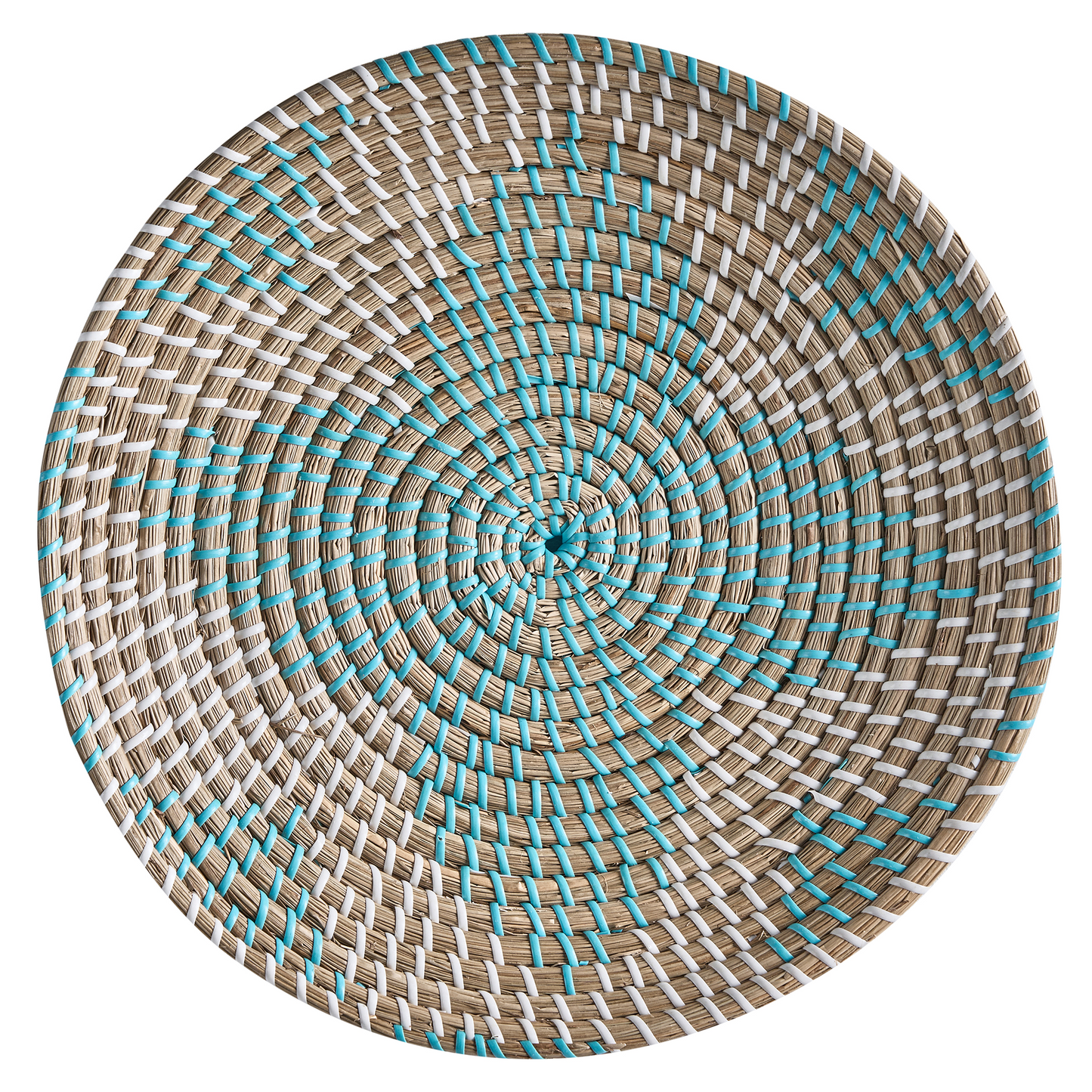 Seagrass Wall Plates Set of 5 Handwoven Multicolor African