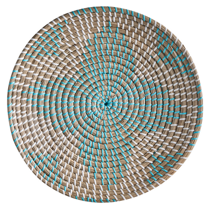 Seagrass Wall Plates Set of 5 Handwoven Multicolor African