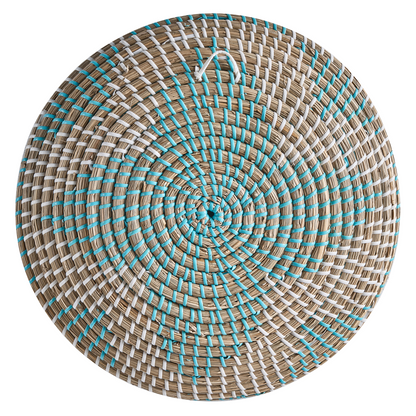 Seagrass Wall Plates Set of 5 Handwoven Multicolor African