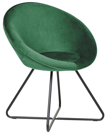 Velvetique Accent Chair Green Velvet Round Seat Retro Minimalist