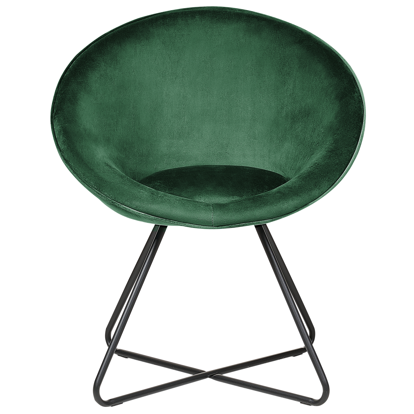 Velvetique Accent Chair Green Velvet Round Seat Retro Minimalist