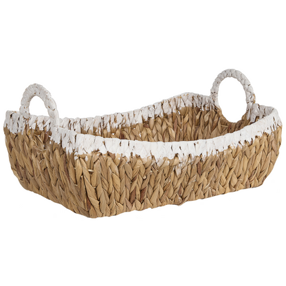 Handmade Water Hyacinth Basket Set 3 Pack With Metal Frame