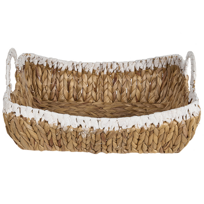 Handmade Water Hyacinth Basket Set 3 Pack With Metal Frame