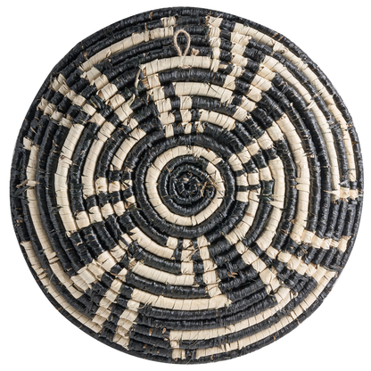 Boho Multicolour African Seagrass Wall Plates Set Of 6