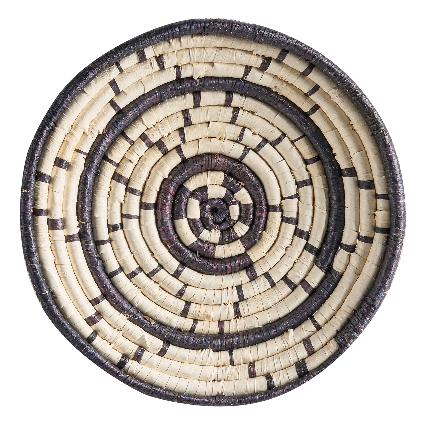 Boho Multicolour African Seagrass Wall Plates Set Of 6