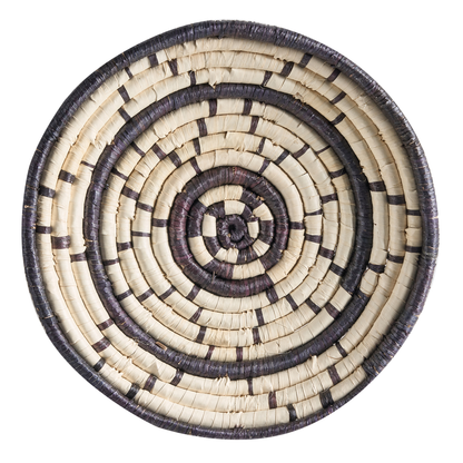Boho Multicolour African Seagrass Wall Plates Set Of 6