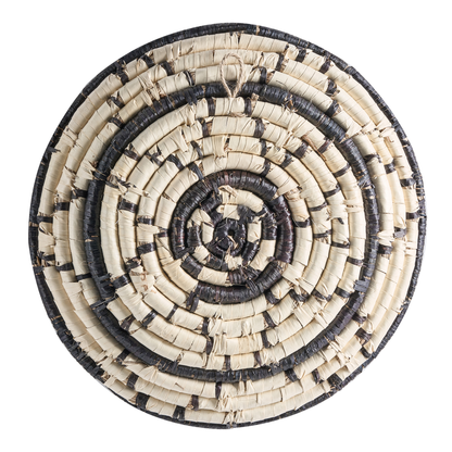 Boho Multicolour African Seagrass Wall Plates Set Of 6