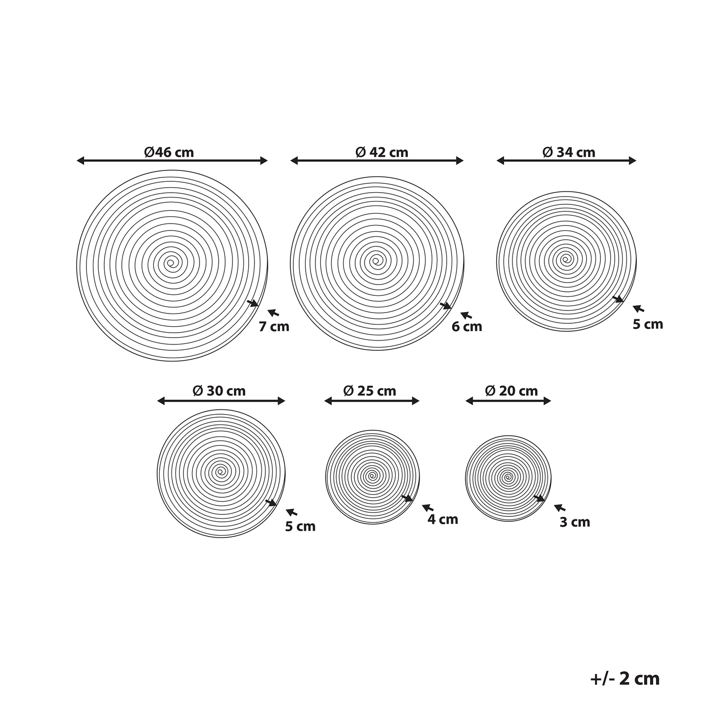 Boho Multicolour African Seagrass Wall Plates Set Of 6