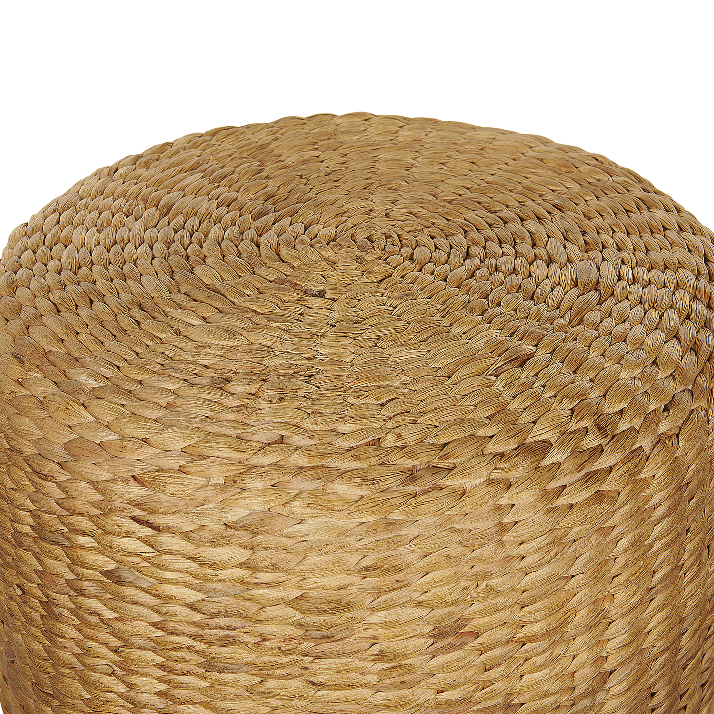 Pouf Natural Light Brown Water Hyacinth 40cm Foam Filled